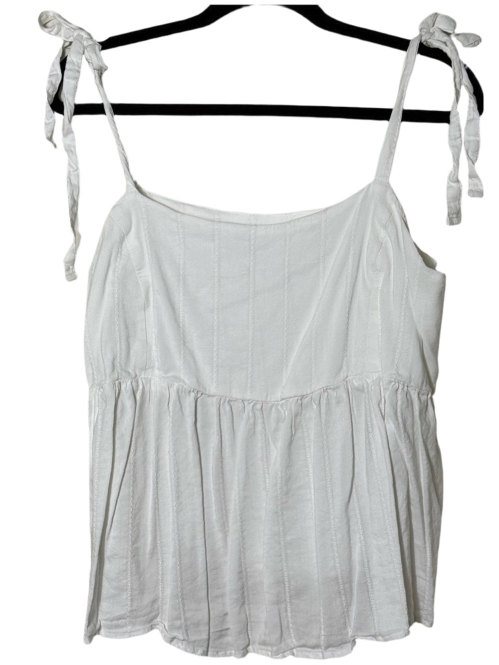 Old Navy White Tie-Shoulder Peplum Cami